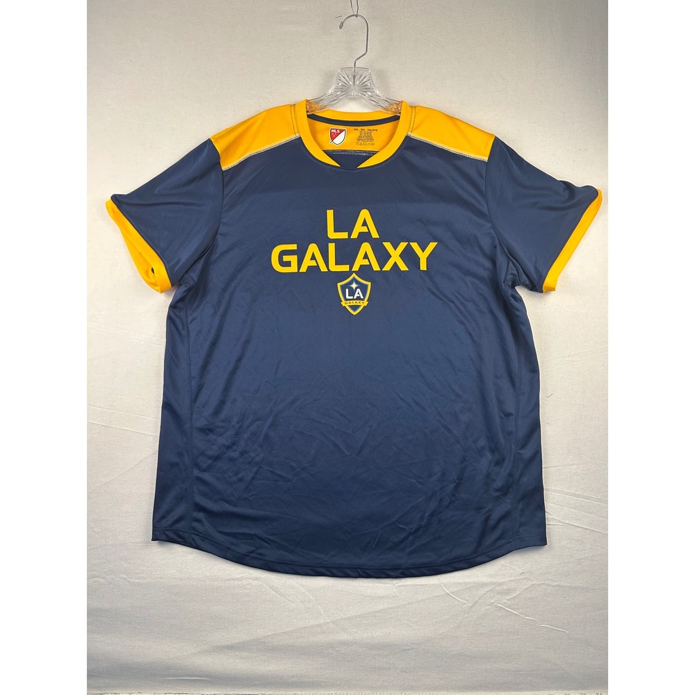 MLS LA Galaxy Soccer Jersey Mens 2XL Navy Blue Gold Short Sleeve Shirt 579TA 17